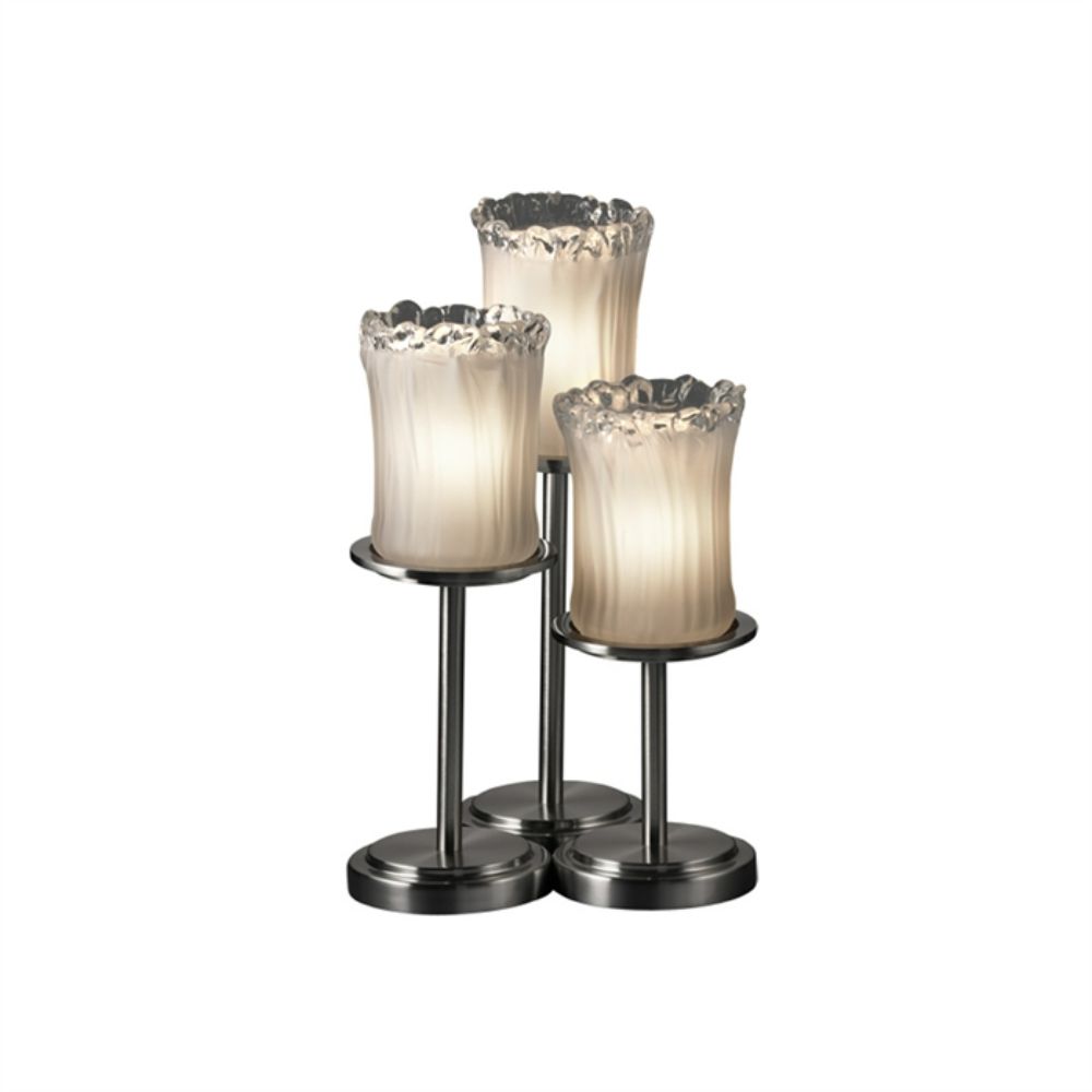 Justice Design Group GLA-8797-16-WTFR-DBRZ Dakota 3-Light Table Lamp in Dark Bronze