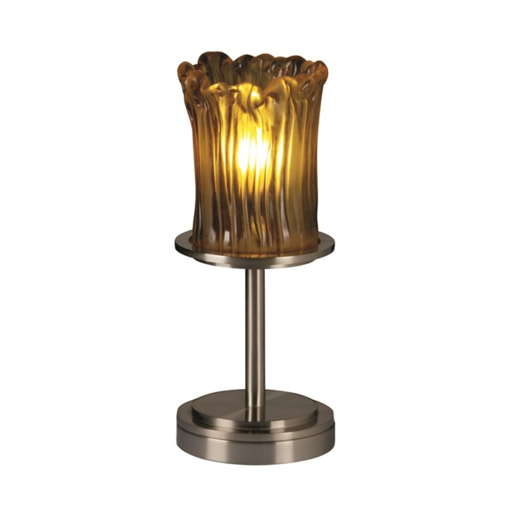 Justice Design Group GLA-8798-16-AMBR-MBLK Dakota 1-Light Table Lamp (Short) in Matte Black