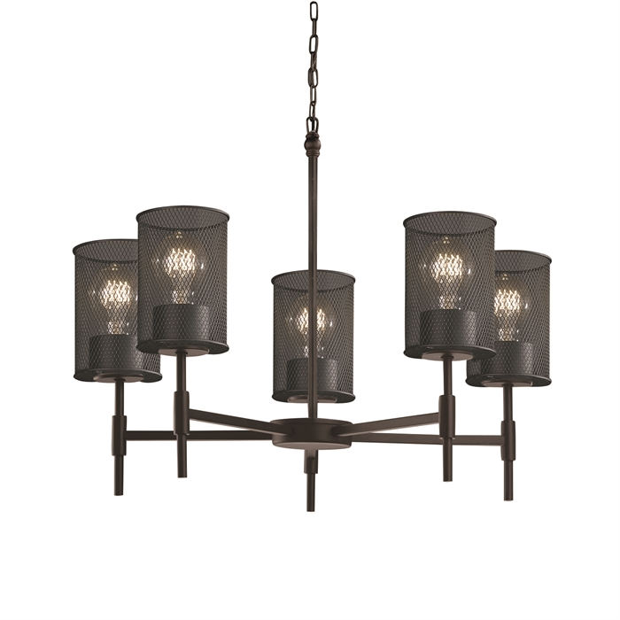 Justice Design Group MSH-8410-10-CROM Union 5-Light Chandelier in Polished Chrome