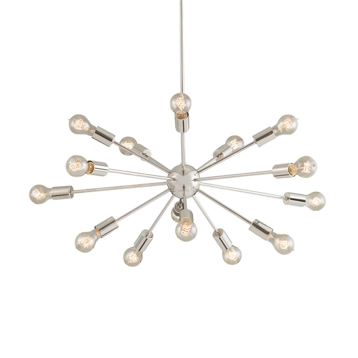 Justice Design Group NSH-8024-CROM Axion Small 15-Light Chandelier in Polished Chrome