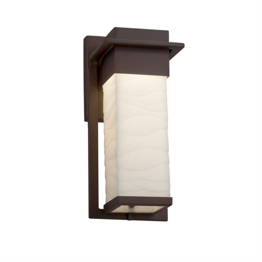 Justice Design Group PNA-7541W-WAVE-MBLK Pacific Small Outdoor LED Wall Sconce in Matte Black