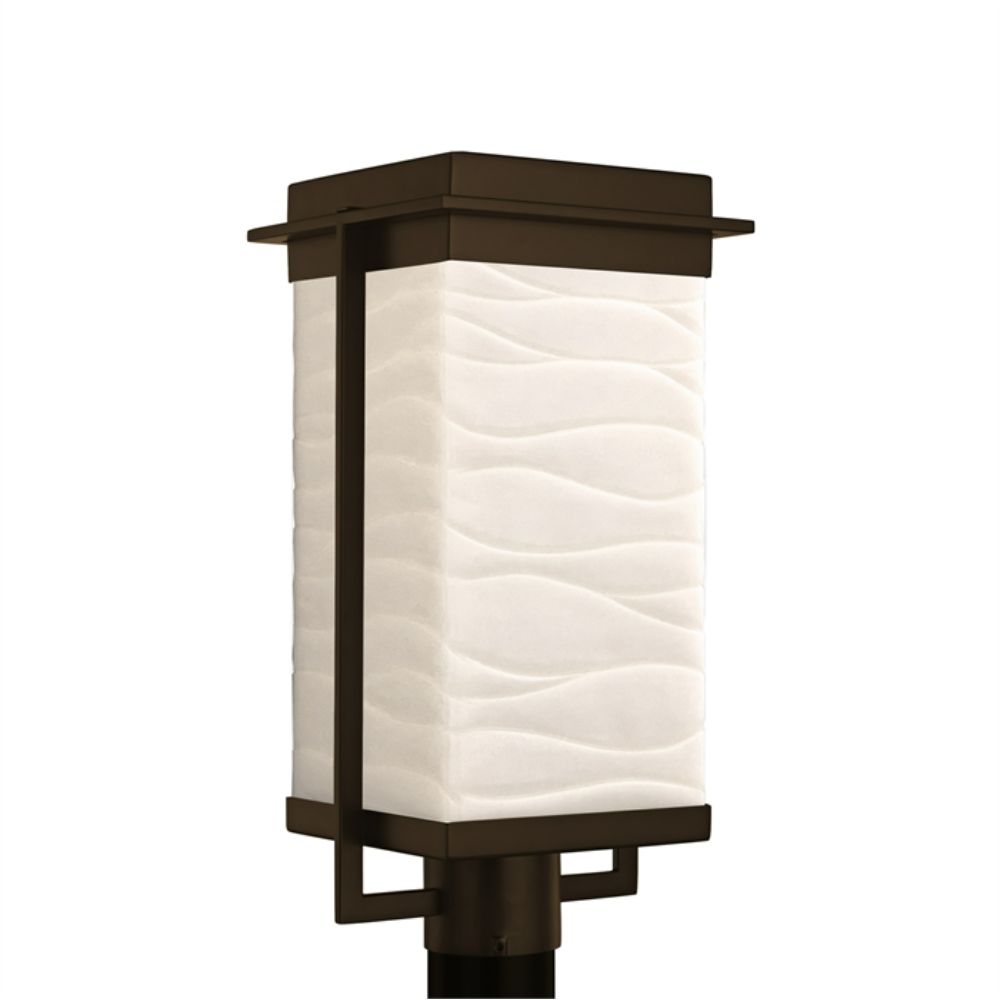 Justice Design Group PNA-7543W-WAVE-NCKL Pacific LED Post Light (Outdoor) in Brushed Nickel