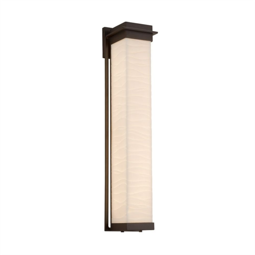 Justice Design Group PNA-7545W-WAVE-DBRZ Pacific 24" LED Outdoor Wall Sconce in Dark Bronze