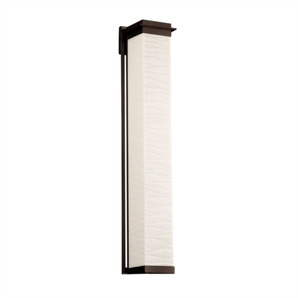 Justice Design Group PNA-7547W-WAVE-NCKL Pacific 48" LED Outdoor Wall Sconce in Brushed Nickel