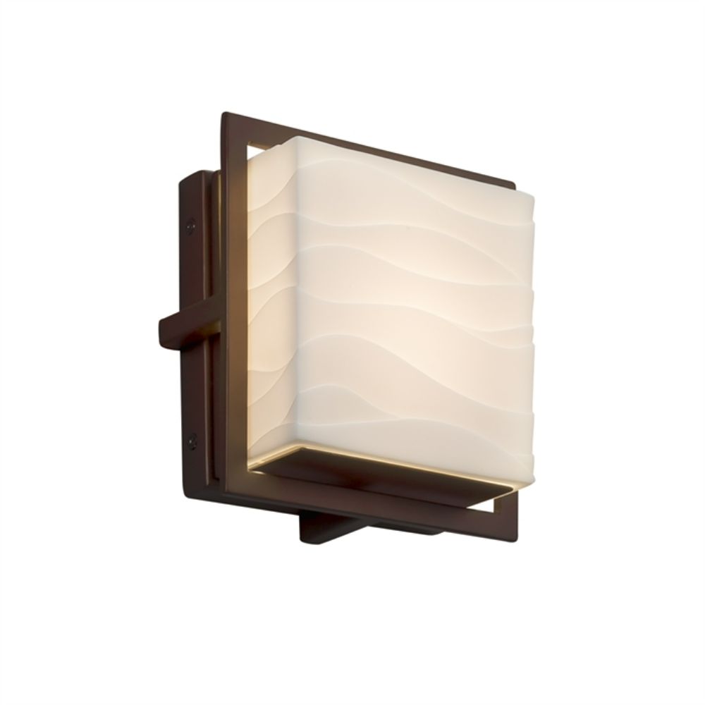 Justice Design Group PNA-7561W-WAVE-DBRZ Avalon Square ADA Outdoor/Indoor LED Wall Sconce in Dark Bronze
