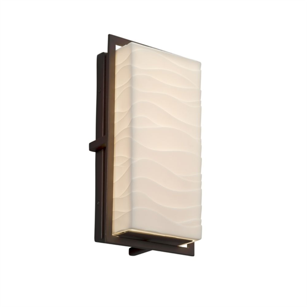 Justice Design Group PNA-7562W-WAVE-DBRZ Avalon Small ADA Outdoor/Indoor LED Wall Sconce in Dark Bronze
