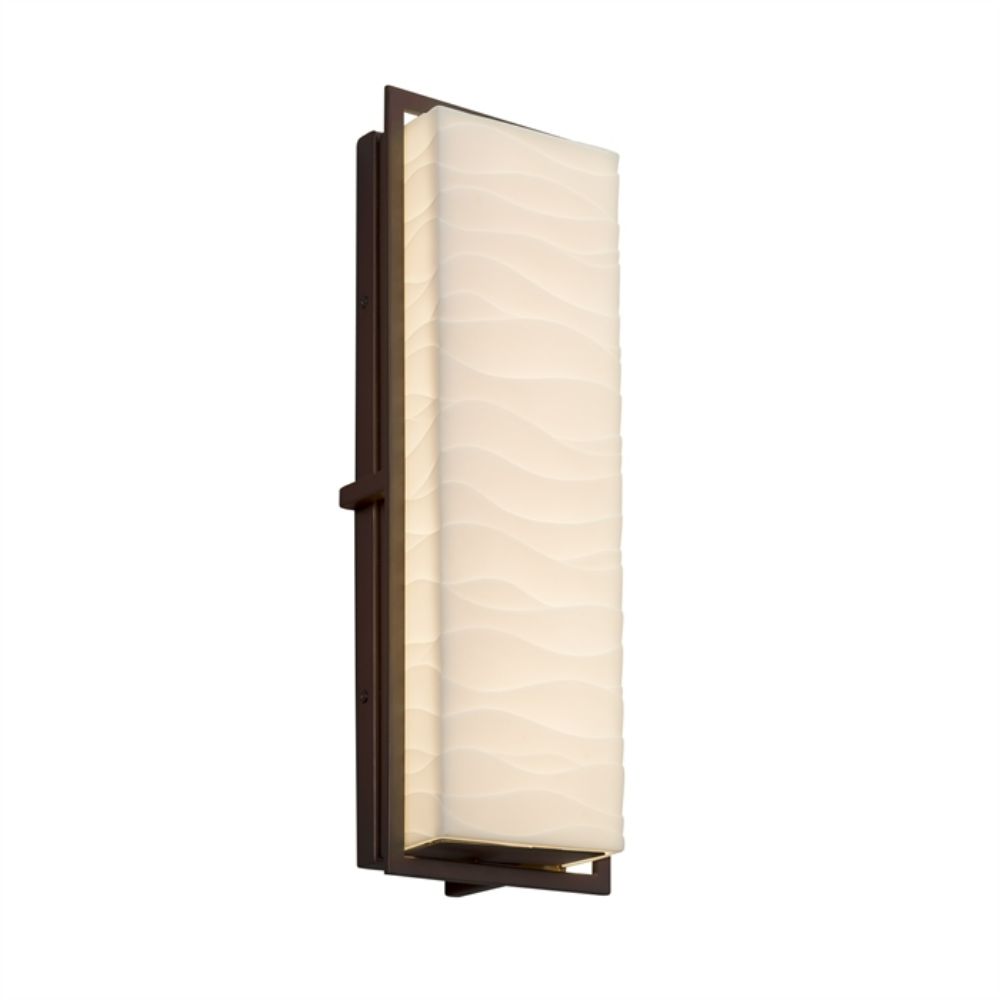 Justice Design Group PNA-7564W-WAVE-DBRZ Avalon Large ADA Outdoor/Indoor LED Wall Sconce in Dark Bronze