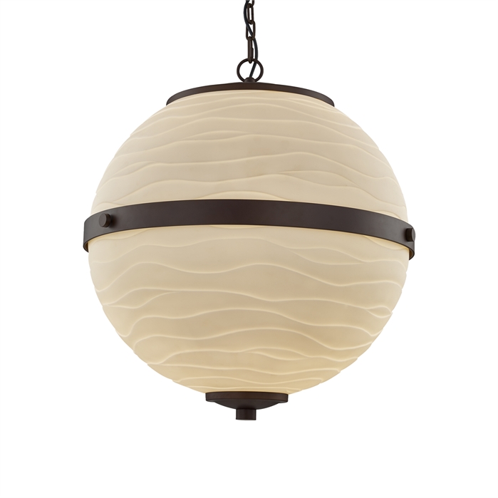 Justice Design Group PNA-8040-WAVE-CROM-LED4-2800 Imperial 17" LED Hanging Globe in Polished Chrome