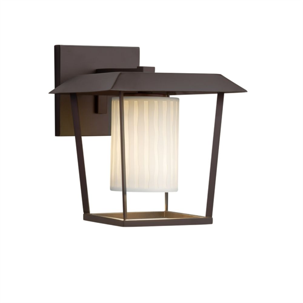 Justice Design Group POR-7554W-10-WFAL-NCKL Patina Large 1-Light Outdoor Wall Sconce in Brushed Nickel