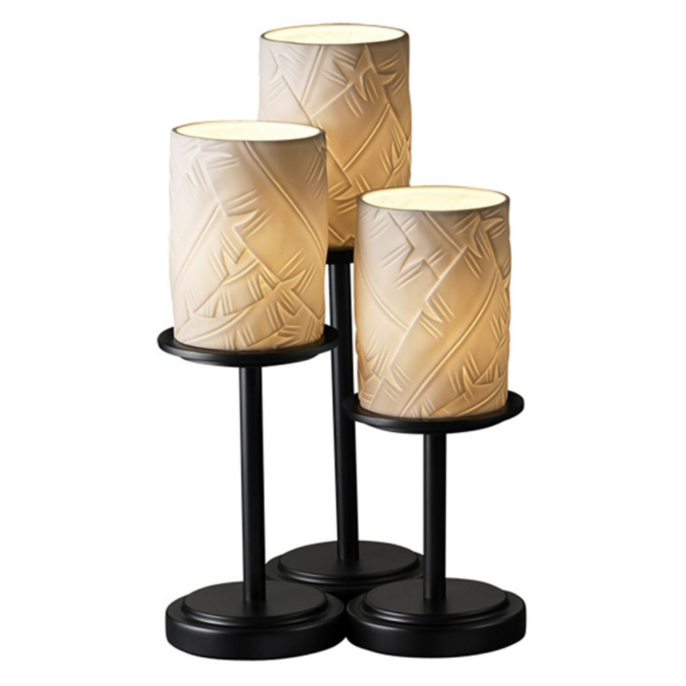 Justice Design Group POR-8797-10-BANL-NCKL-LED3-2100 Dakota 3-Light Table Lamp - LED in Brushed Nickel
