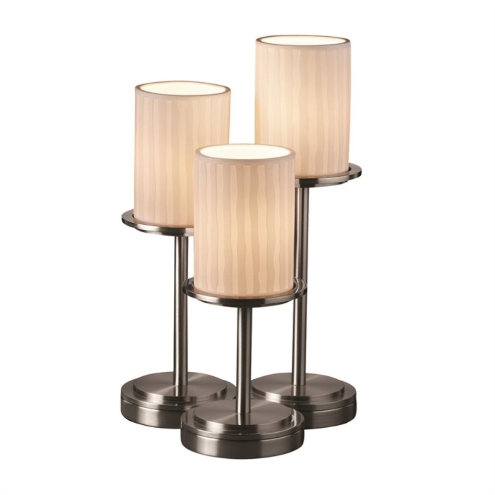 Justice Design Group POR-8797-10-WFAL-NCKL-LED3-2100 Dakota 3-Light Table Lamp - LED in Brushed Nickel