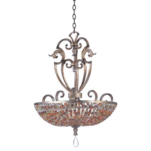 Kalco 2566AF Chesapeake 6 Light 24 5 in. Pendant With Beaded Bowl Shade