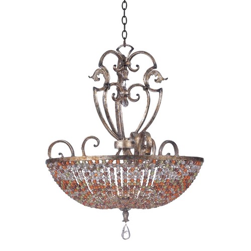 Kalco 2567AF Chesapeake 7 Light 32 in. Pendant With Beaded Bowl Shade