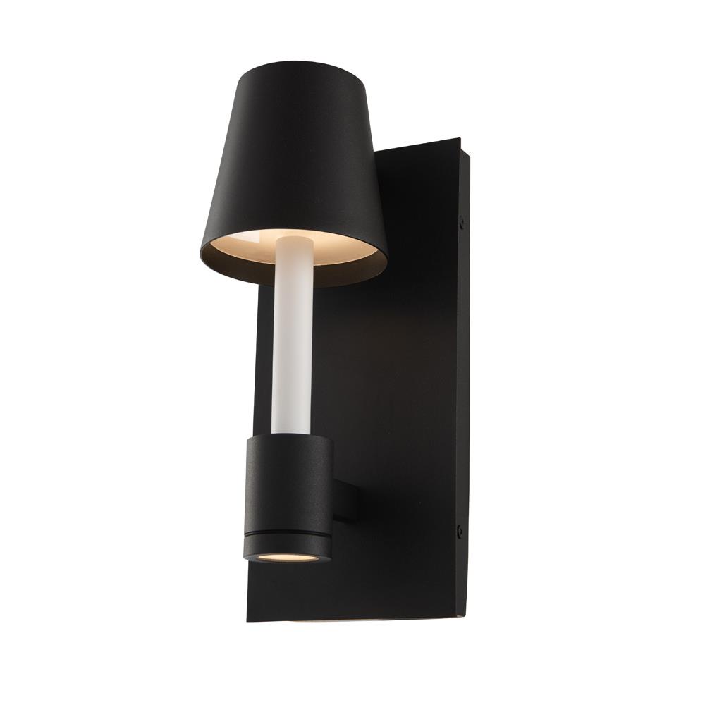 Kalco 405321MBW Outdoor Candelero Small LED Wall Sconce in Matte Black w White Accent