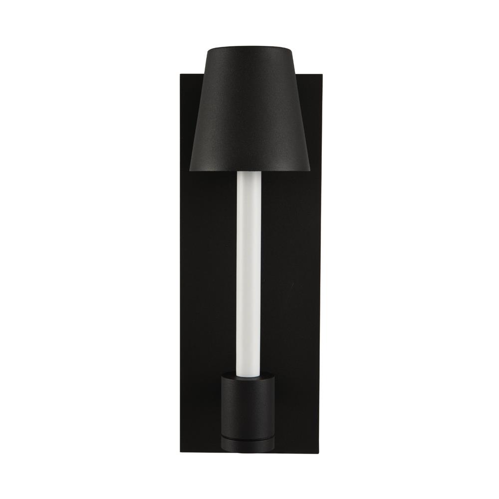 Kalco 405322MBW Outdoor Candelero Large LED Wall Sconce in Matte Black w White Accent
