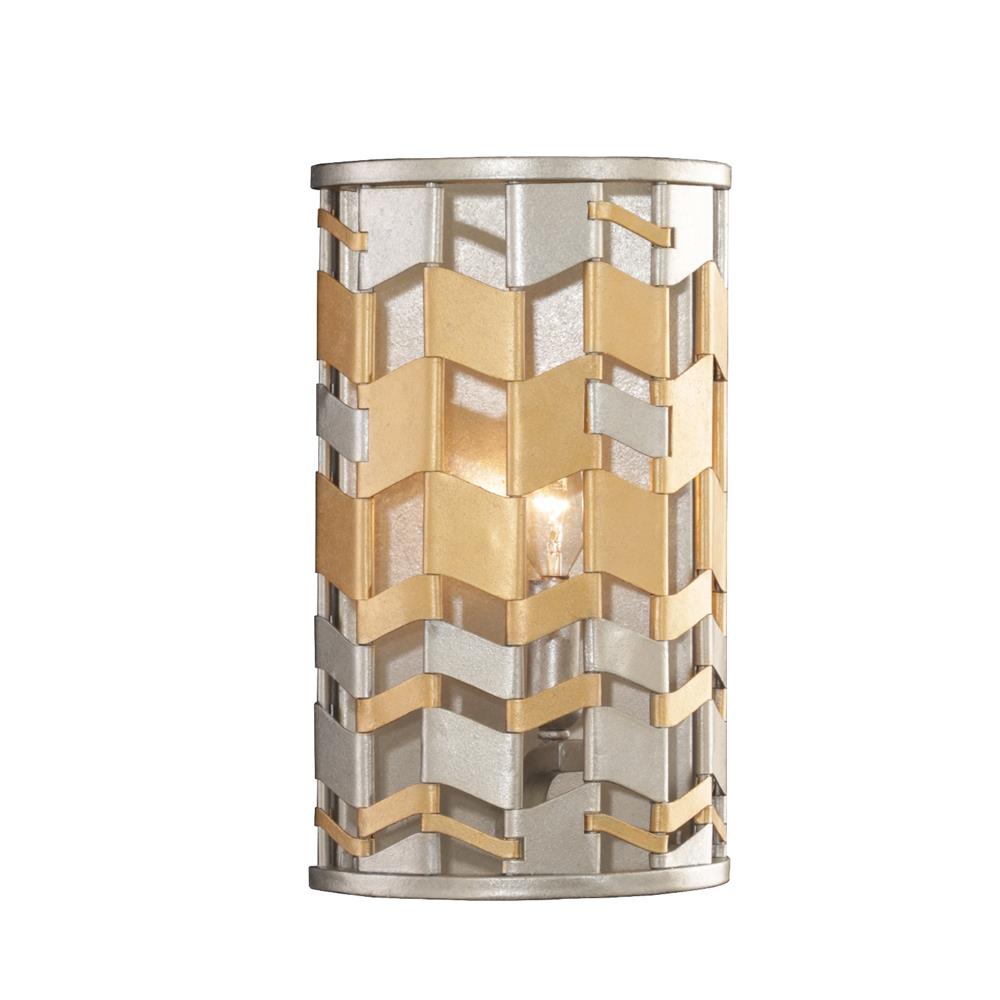 Kalco 503921JM ADA Wall Sconce in Jewel Metallic With Silver Leaf and Gold Leaf Accents