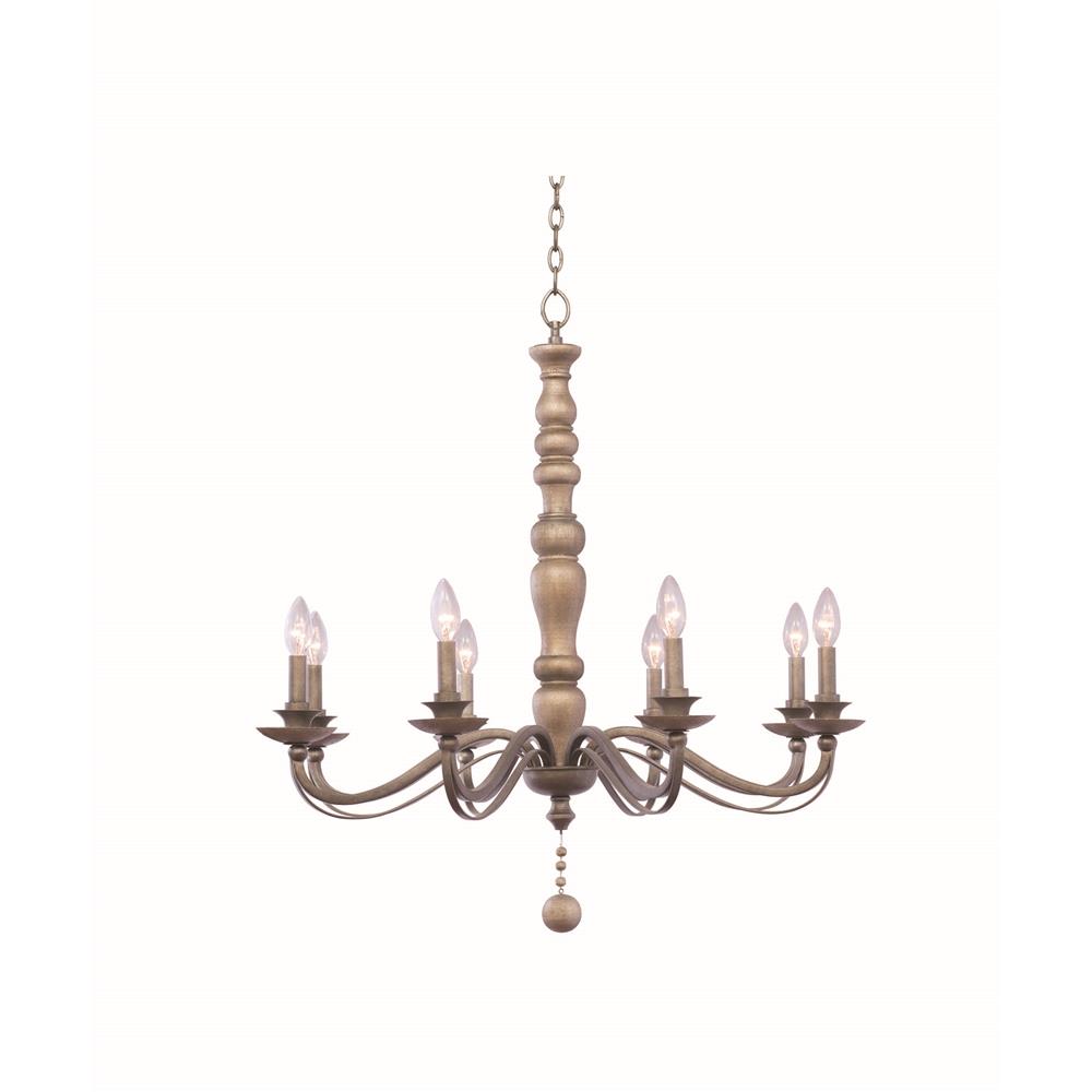 Kalco 506352DS Colony 8 Light Chandelier in Dune Silver