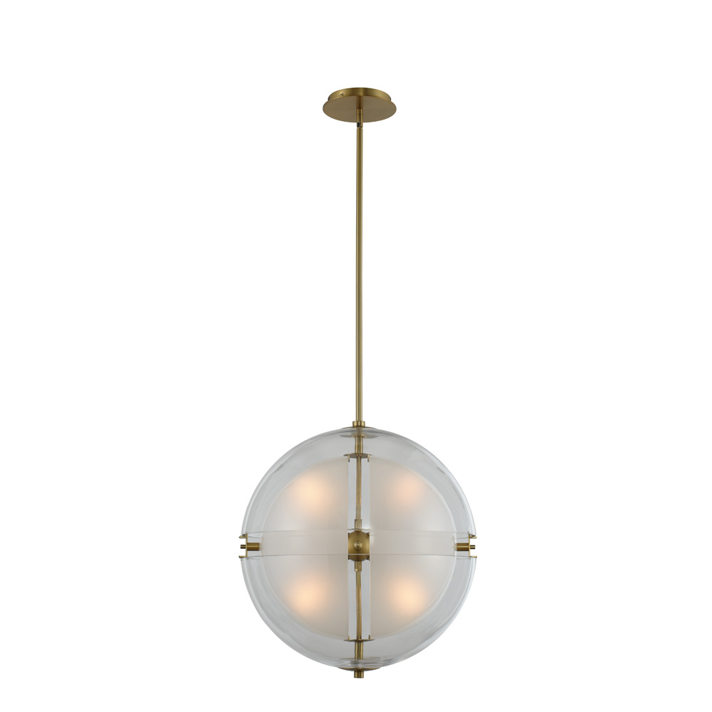 Kalco 509752WB Sussex 18 Inch Pendant in Winter Brass