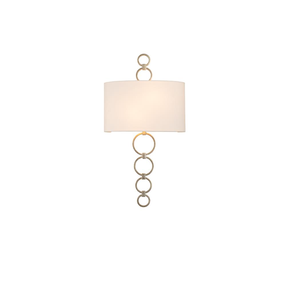Kalco 510620CSL Carlyle 2 Light ADA Wall Sconce in Champagne Silver Leaf