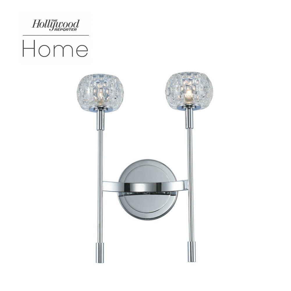 Kalco 511622CH Mae 2 Light Wall Sconce in Chrome