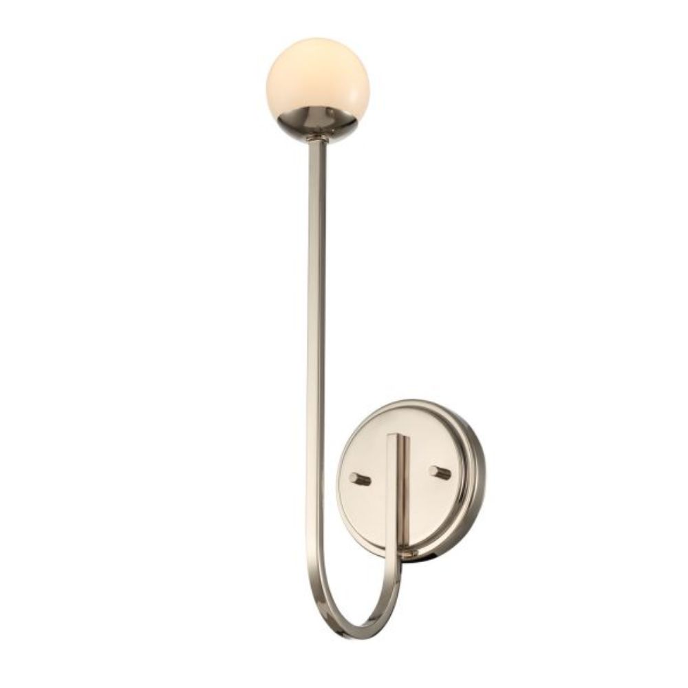 Kalco 512821PN Bistro 1 Light Wall Sconce in Polished Nickel