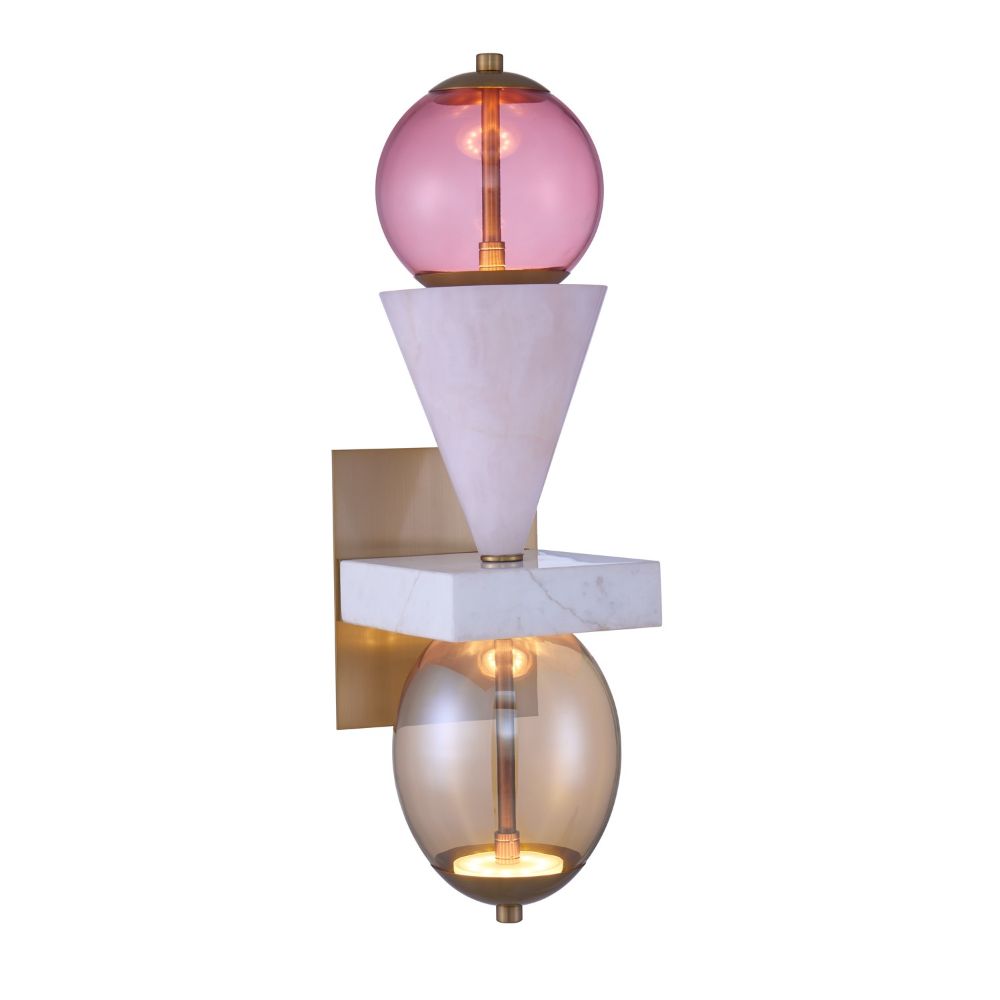 Kalco 518722WB Demi Pink Jade LED Wall Sconce in Winter Brass
