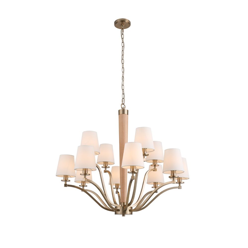 Kalco 518972BCG Curva 2 Tier Chandelier in Brushed Champagne Gold