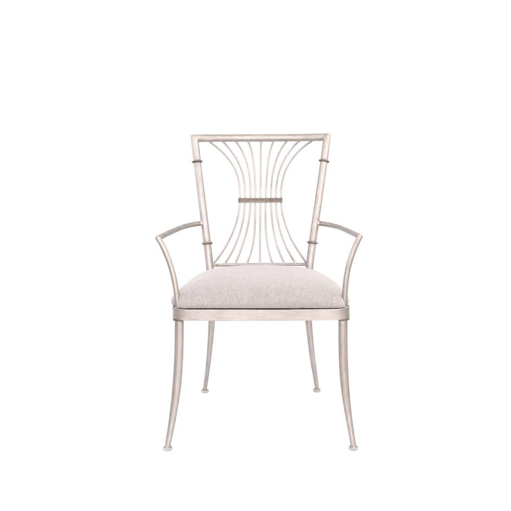Kalco 800101PS Dining Chair With Armrest in Pearl Silver