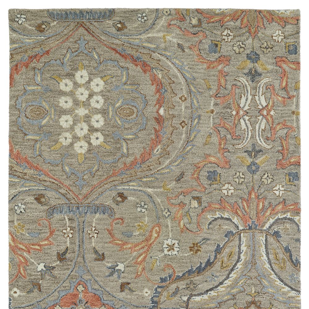 Kaleen Rugs 3206-27- Helena Collection 4 ft. X 6 ft. Rectangle Rug in Taupe,Terracotta,Beige,Milk Chocolate,Lt Gold,Lt Blue,Beige