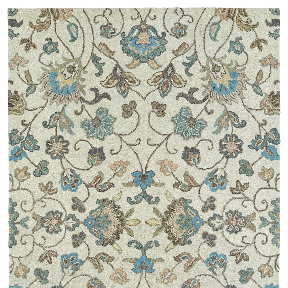 Kaleen Rugs 3208-03- Helena Collection 10 ft. X 14 ft. Rectangle Rug in Beige,Mint Green,Lt Blue,Lt Brown,Chocolate/Gray
