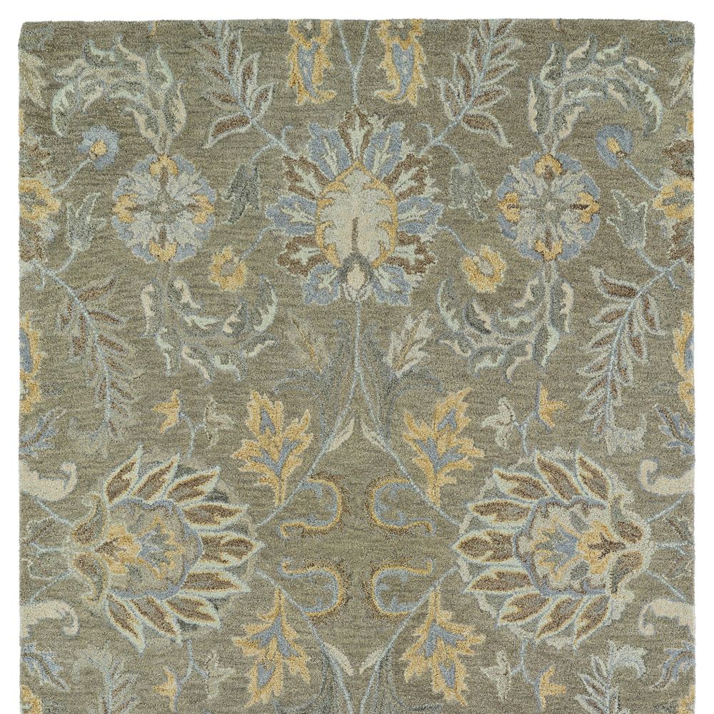 Kaleen Rugs 3212-59- Helena Collection 2 ft. 6 in. X 12 ft. Runner Rug in Sage,Milk Chocolate,Beige,Chocolate,Olive Green,Slate Blue