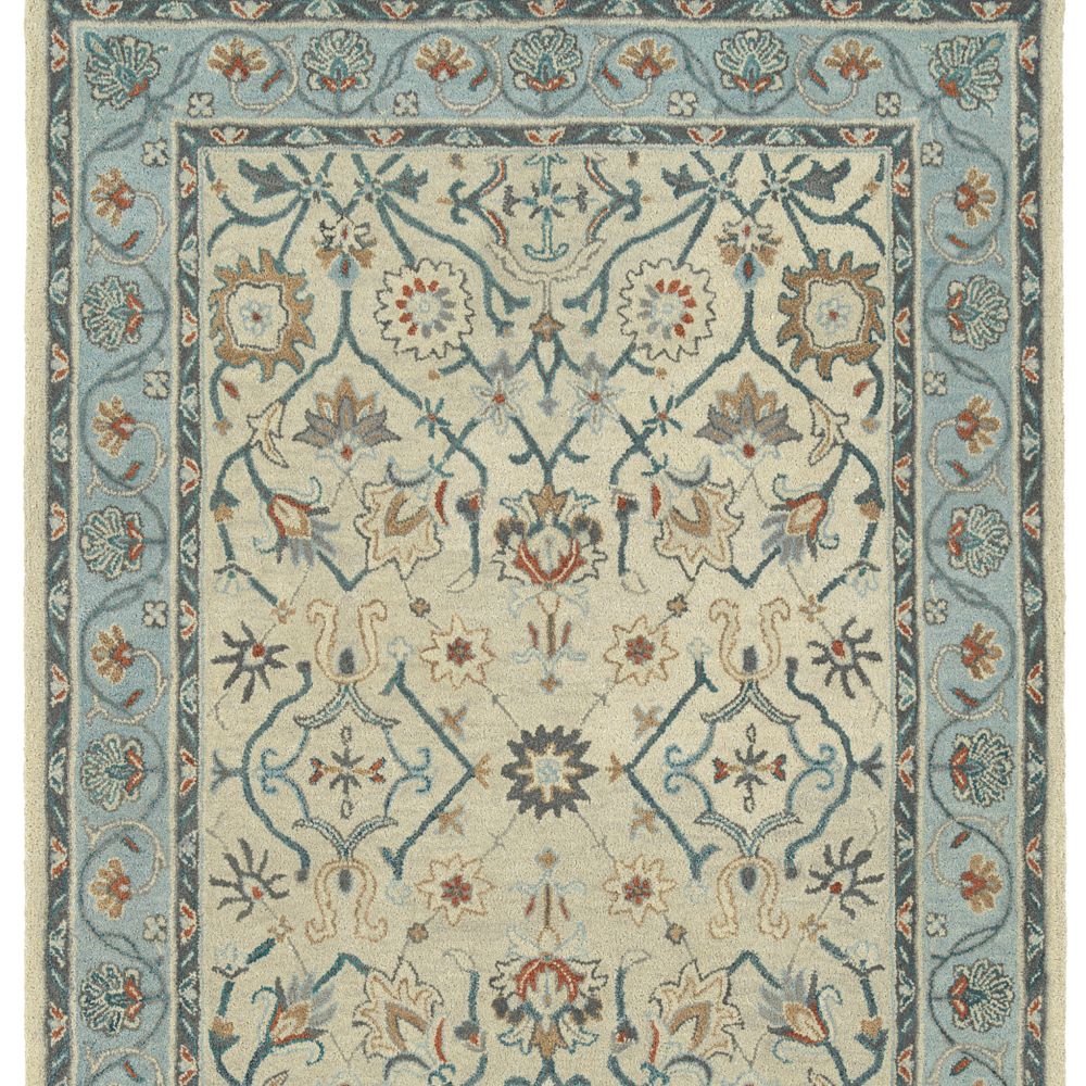 Kaleen Rugs 4059-01- Solomon Collection 2 ft. 6 in. X 8 ft. Runner Rug in Ivory/Gray/Blue/Rust/Teal
