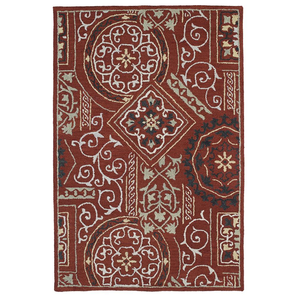Kaleen Rugs 5302-25 Brooklyn 7 Ft. 6 In. X 9 Ft. Rectangle Rug in Red