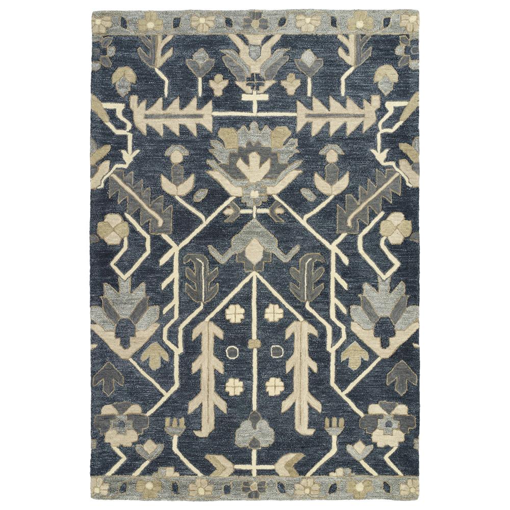 Kaleen Rugs 5307-10 Brooklyn Collection 2 Ft x 3 Ft Rectangle Rug in Denim