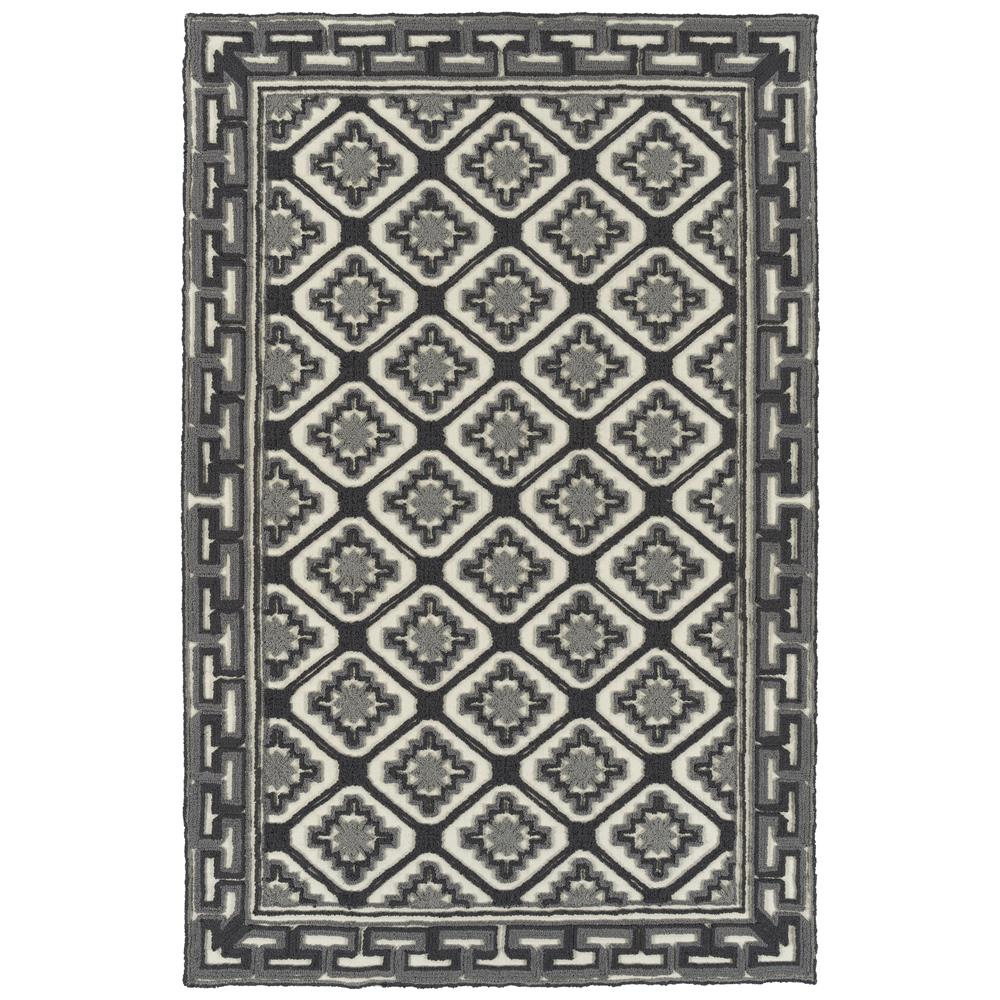 Kaleen Rugs AGC02-68 Ayrlies Garden Collection 2 Ft x 3 Ft Rectangle Rug in Graphite