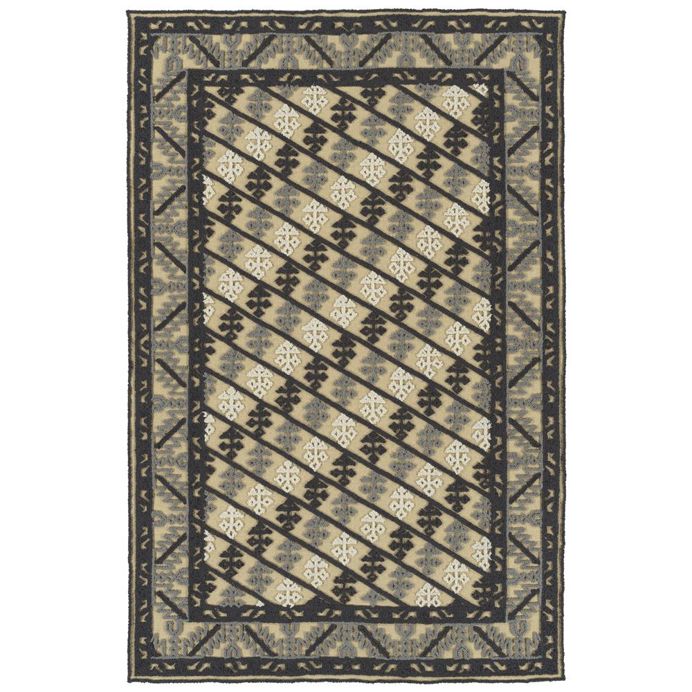 Kaleen Rugs AGC04-68 Ayrlies Garden Collection 2 Ft x 3 Ft Rectangle Rug in Graphite