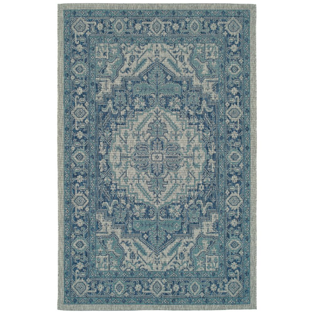 Kaleen Rugs ARE01-22 Arelow Collection 7 ft. 10 in. X 7 ft. 10 in. Round Rug in Navy/Teal/Gray/White
