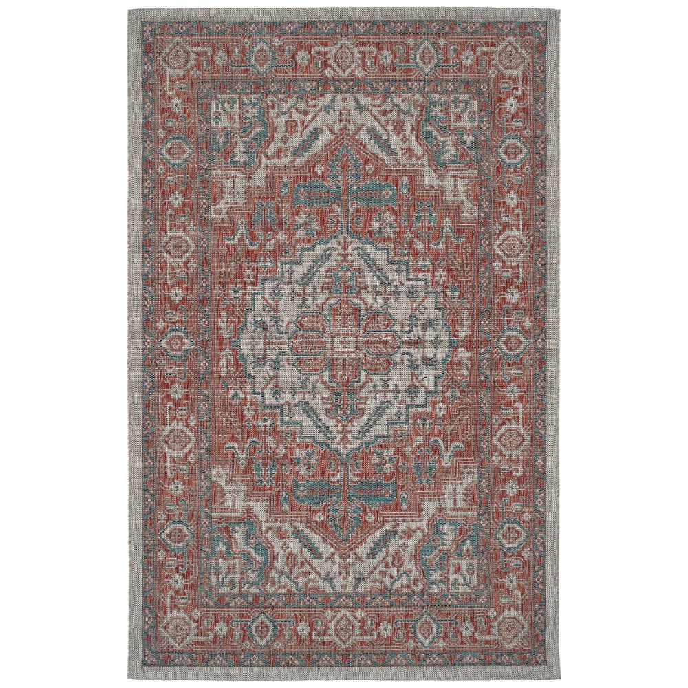 Kaleen Rugs ARE01-53 Arelow Collection 7 ft. 10 in. X 10 ft. 2 in. Rectangle Rug in Paprika/Teal/Gray/White