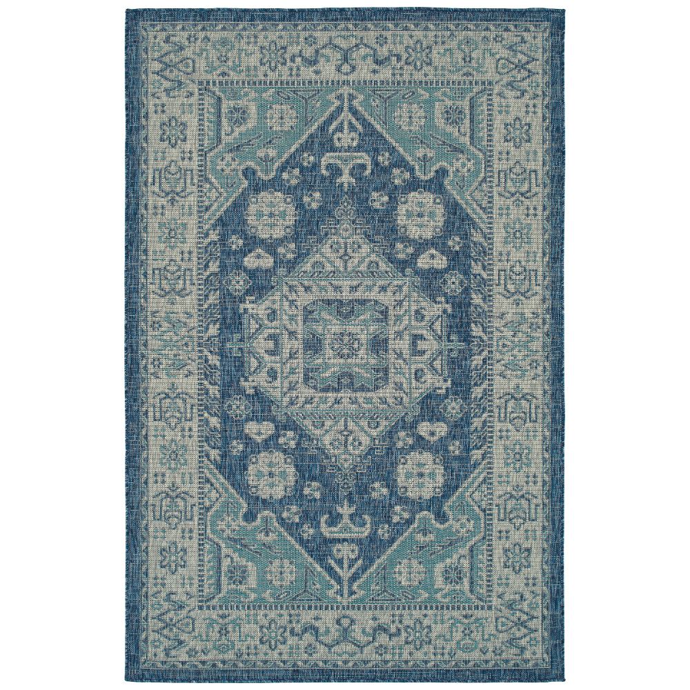 Kaleen Rugs ARE02-22 Arelow Collection 2 ft. 3 in. X 7 ft. 10 in. Runner Rug in Navy/Teal/Gray/White