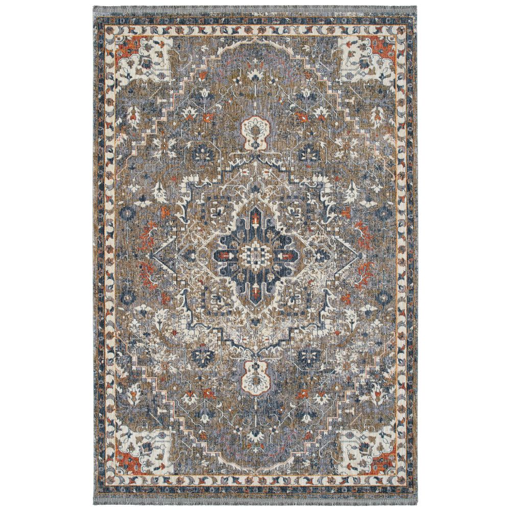 Kaleen Rugs ATU02-20 Artundra Collection 1 ft. 10 in. X 2 ft. 6 in. Rectangle Rug in Lavender/Denim/Gray/Brown/Ivory/Navy/Red/Olive/Orange/Sand