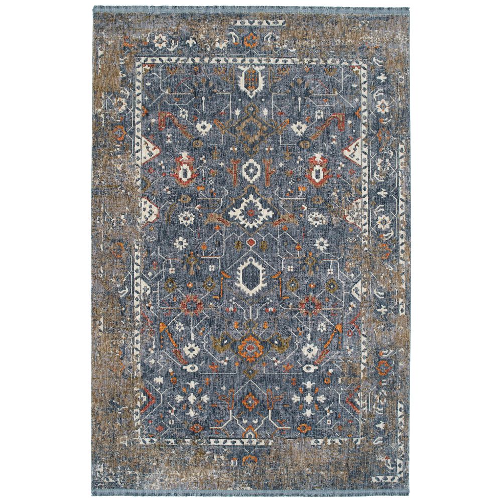 Kaleen Rugs ATU03-10 Artundra Collection 7 ft. 10 in. X 10 ft. 3 in. Rectangle Rug in Denim/Brown/Lavender/Sand/Ivory/Orange/Red/Gray/Olive/Gold 