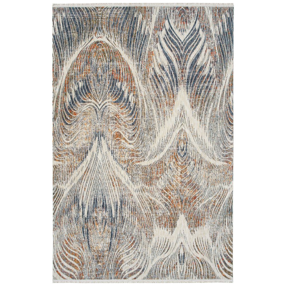 Kaleen Rugs ATU09-01 Artundra Collection 2 ft. 3 in. X 11 ft. 7 in. Runner Rug in Ivory,Denim,Sand,Orange,Brown,Olive/Gray,Lavender,Red