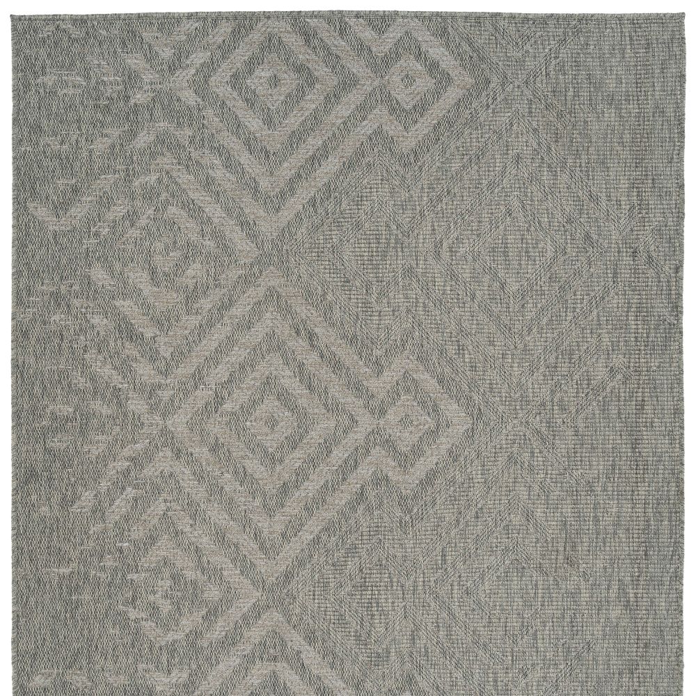 Kaleen Rugs BAC03-77 Bacalar Collection 2 Ft X 3 Ft Rectangle Rug in Silver