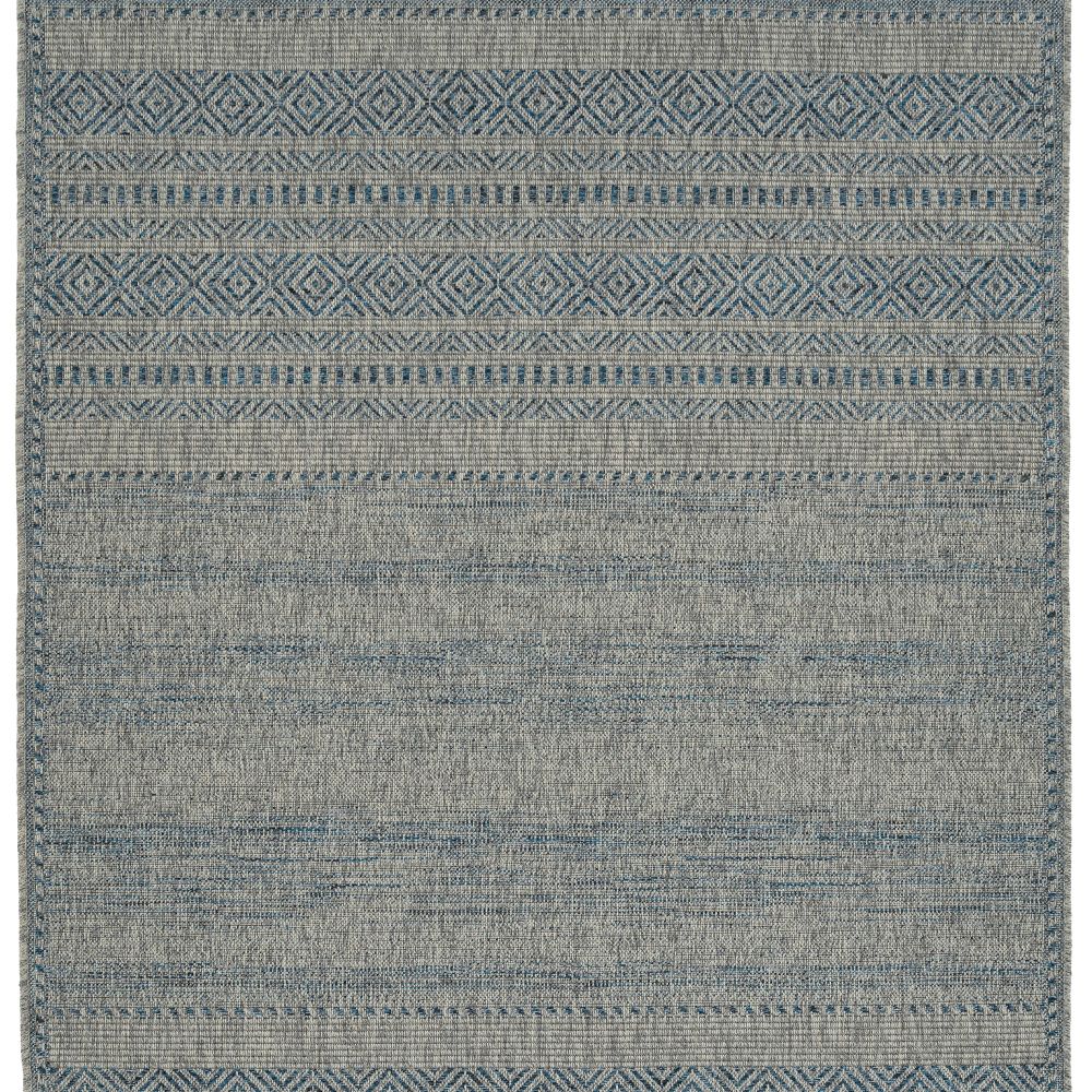 Kaleen Rugs BAC07-17 Bacalar Collection 2 Ft X 6 Ft Runner Rug in Blue