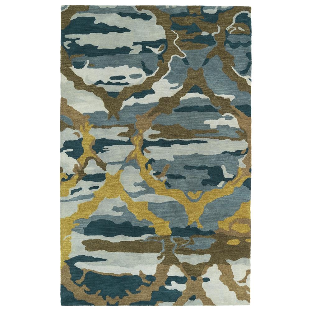 Kaleen Rugs BRS02-17 Brushstrokes Collection 2 Ft 6 In x 8 Ft Runner Rug in Blue