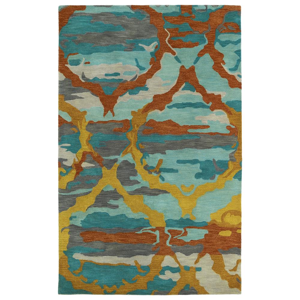 Kaleen Rugs BRS02-91 Brushstrokes Collection 2 Ft x 3 Ft Rectangle Rug in Teal