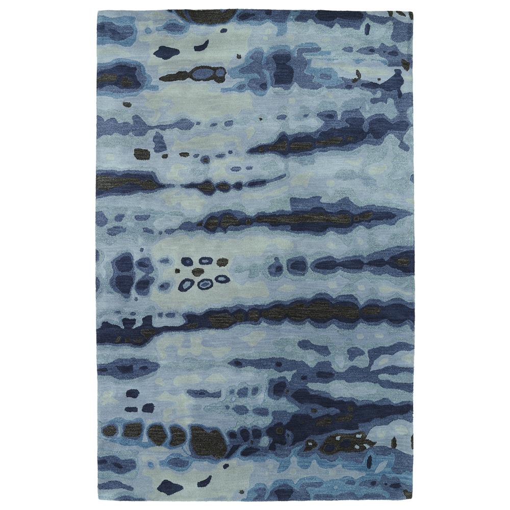 Kaleen Rugs BRS03-17 Brushstrokes Collection 8 Ft x 11 Ft Rectangle Rug in Blue