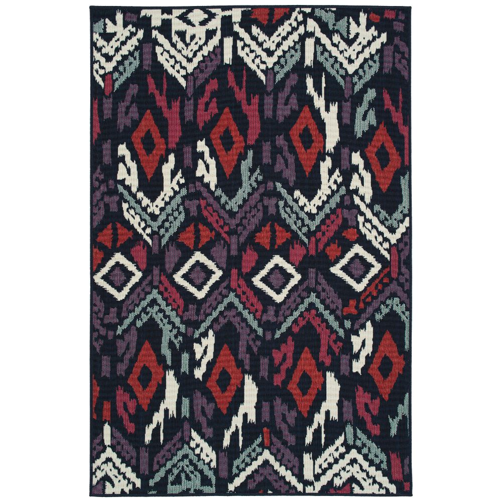 Kaleen Rugs BTK02-22 Bitki Collection 2 ft. 2 in. X 7 ft. 10 in. Runner Rug in Navy/Purple/Red/Pink/Ivory/Teal  