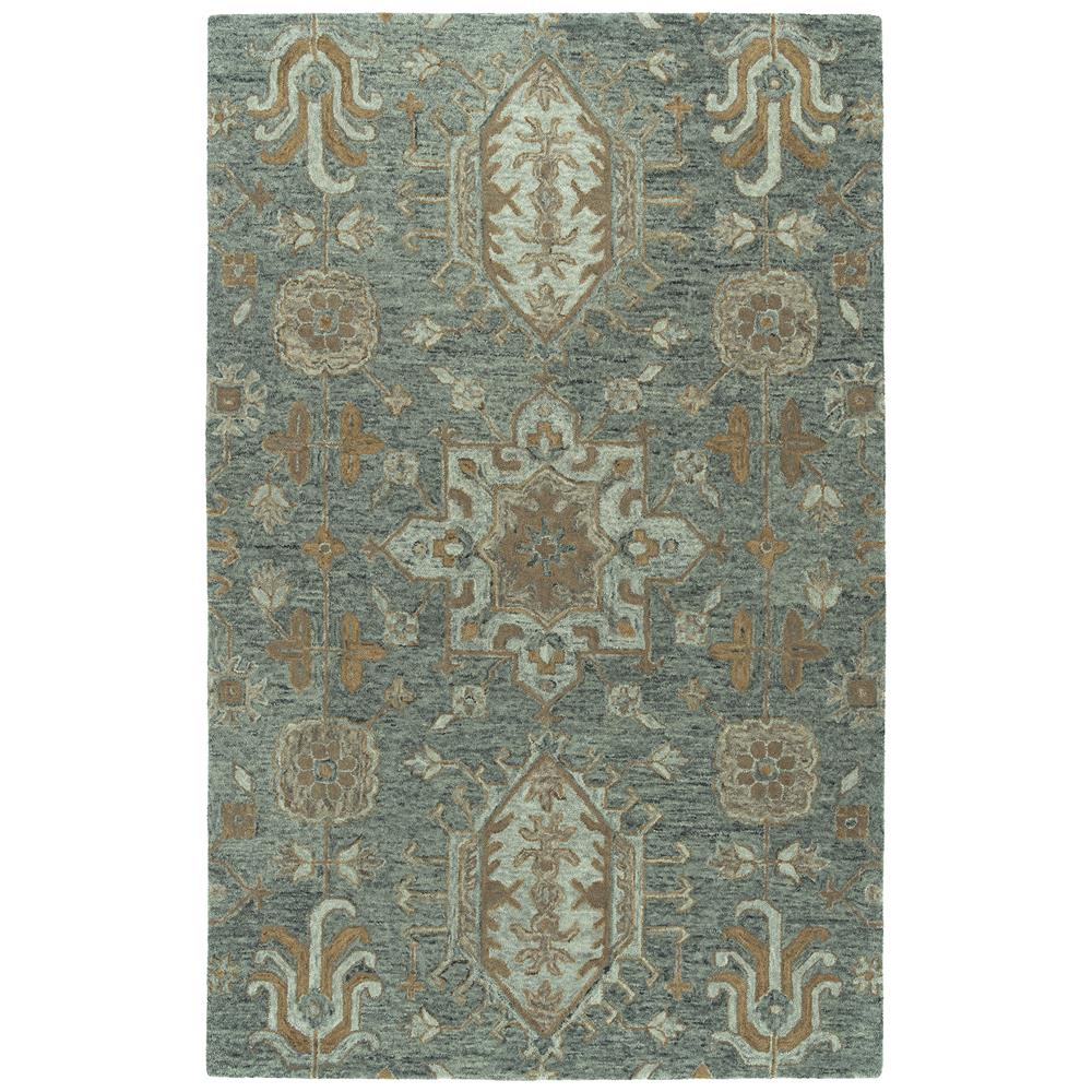 Kaleen Rugs CHA07-102 Chancellor Collection 5 Ft x 7 Ft 9 In Rectangle Rug in Pewter Green