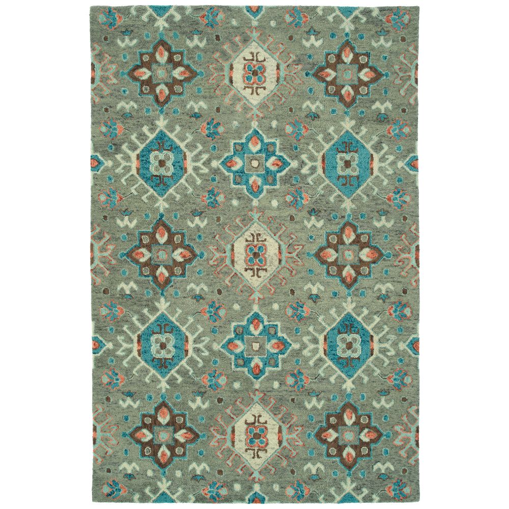 Kaleen Rugs CHA10-75 Chancellor Collection 4 ft. X 6 ft. Rectangle Rug in Gray/Sage/Teal/Brown/Lt Blue/Lt Pink/Graphite/Wine